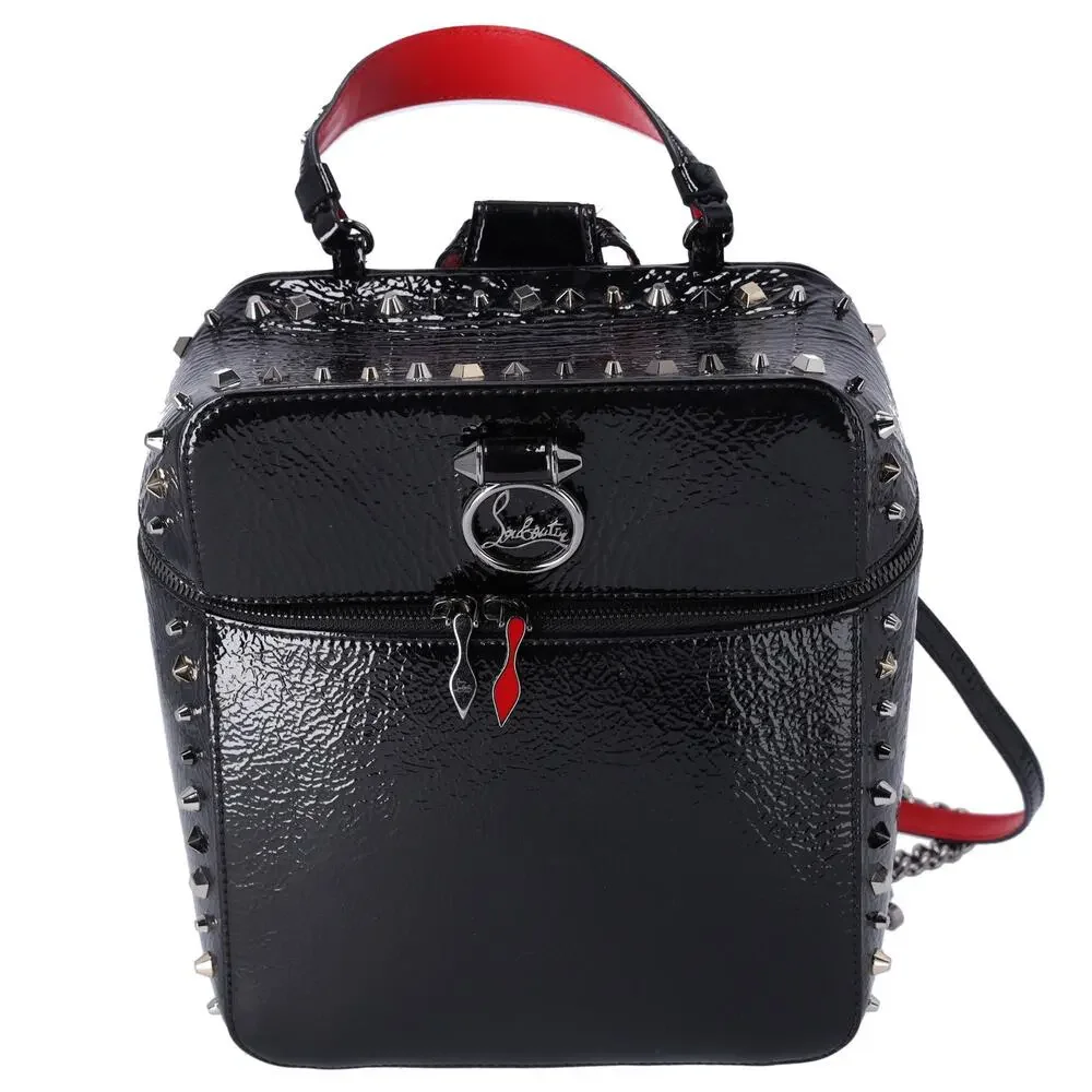 Christian Louboutin Rubyrow Backpack Black Patent Leather Studded